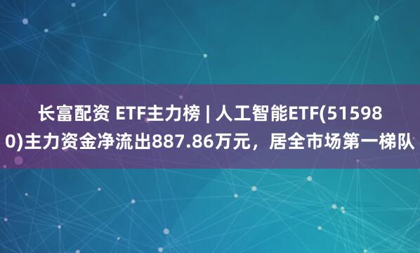 长富配资 ETF主力榜 | 人工智能ETF(515980)主力资金净流出887.86万元，居全市场第一梯队