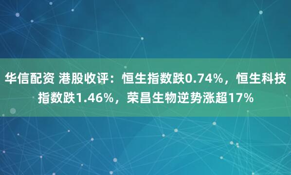 华信配资 港股收评：恒生指数跌0.74%，恒生科技指数跌1.46%，荣昌生物逆势涨超17%